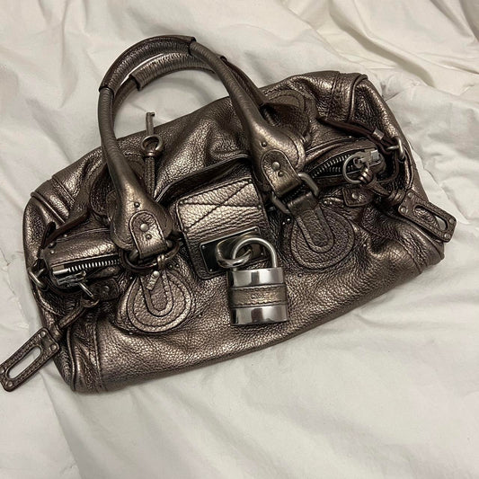 PreOwned VINTAGE METALLIC SILVER CHLOE PADDINGTON